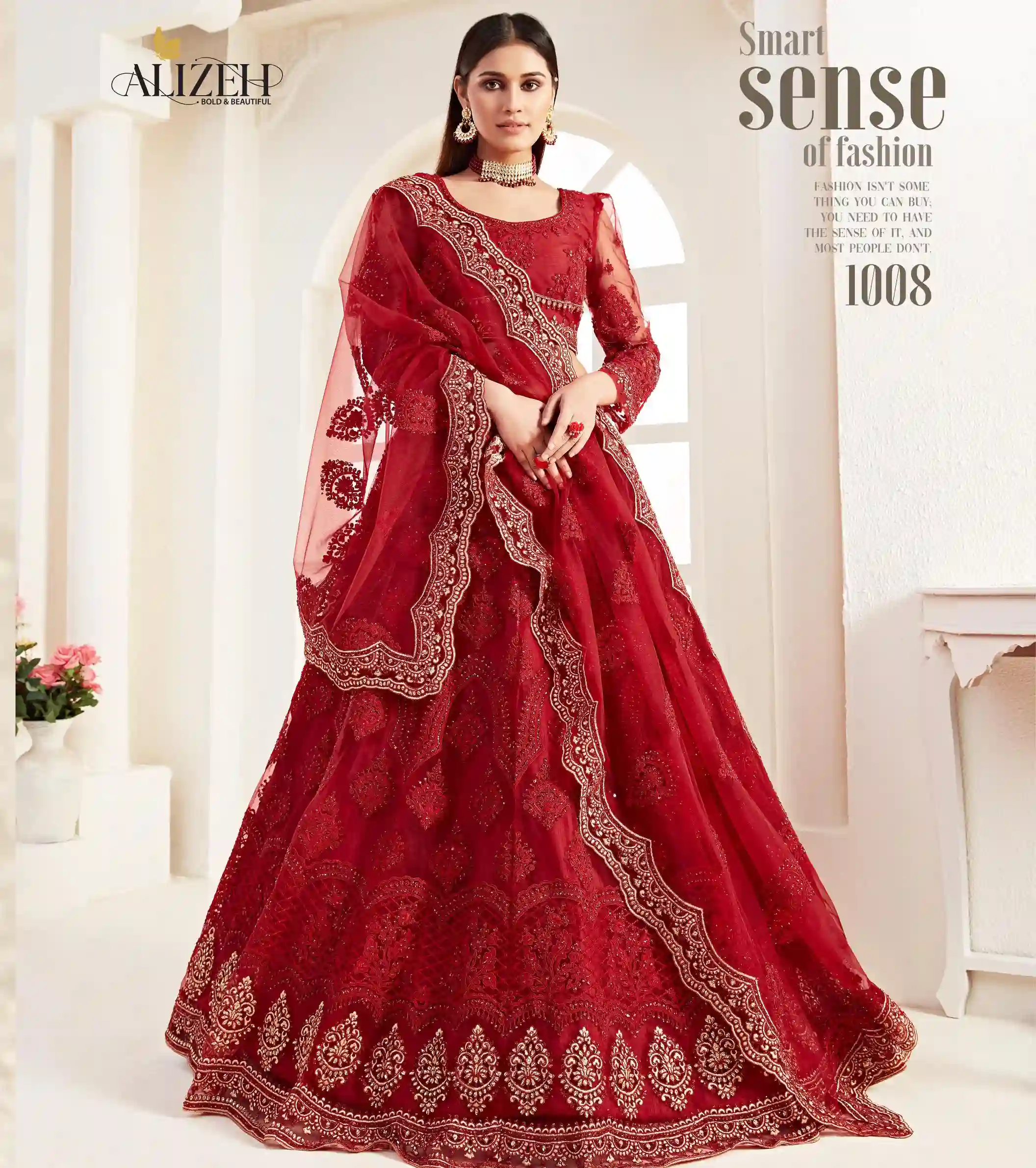 Alizeh Bridal Heritage 1008 Hit Design Butterfly Net Wholesale Lehenga